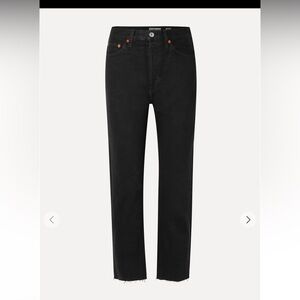 RE/DONE Stove Pipe Black Women's Straight Jeans